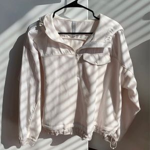 ATHLETA nwot fleece windbreaker quarter zip small cream jacket